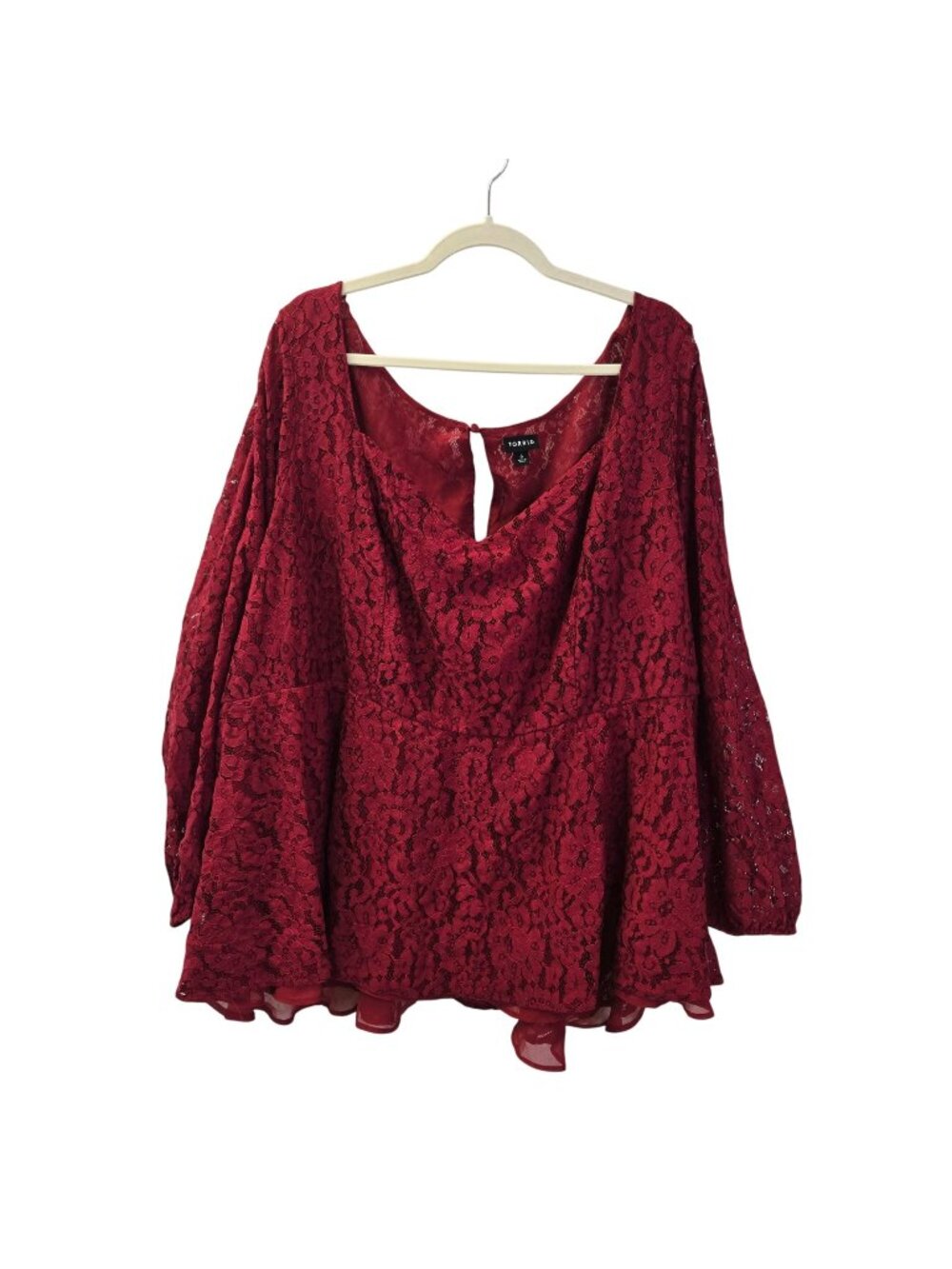Torrid Peplum Lace Puff Sleeve Top Size Torrid 6/6X